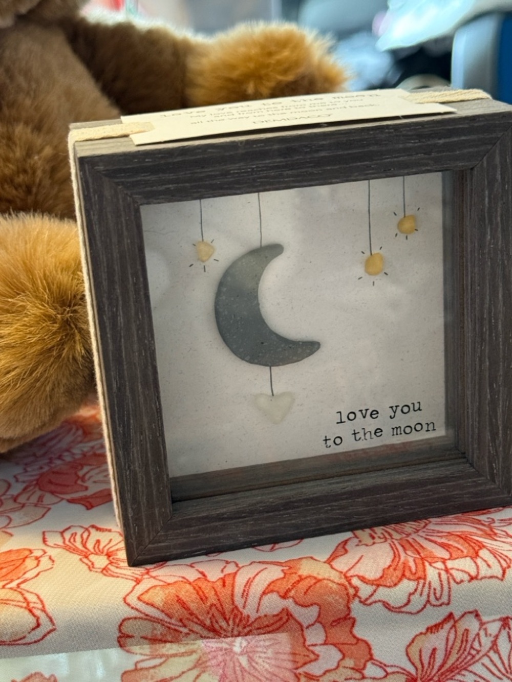 Demdaco Moon, Stars & Heart Framed Wall Art SHADOWBOX.